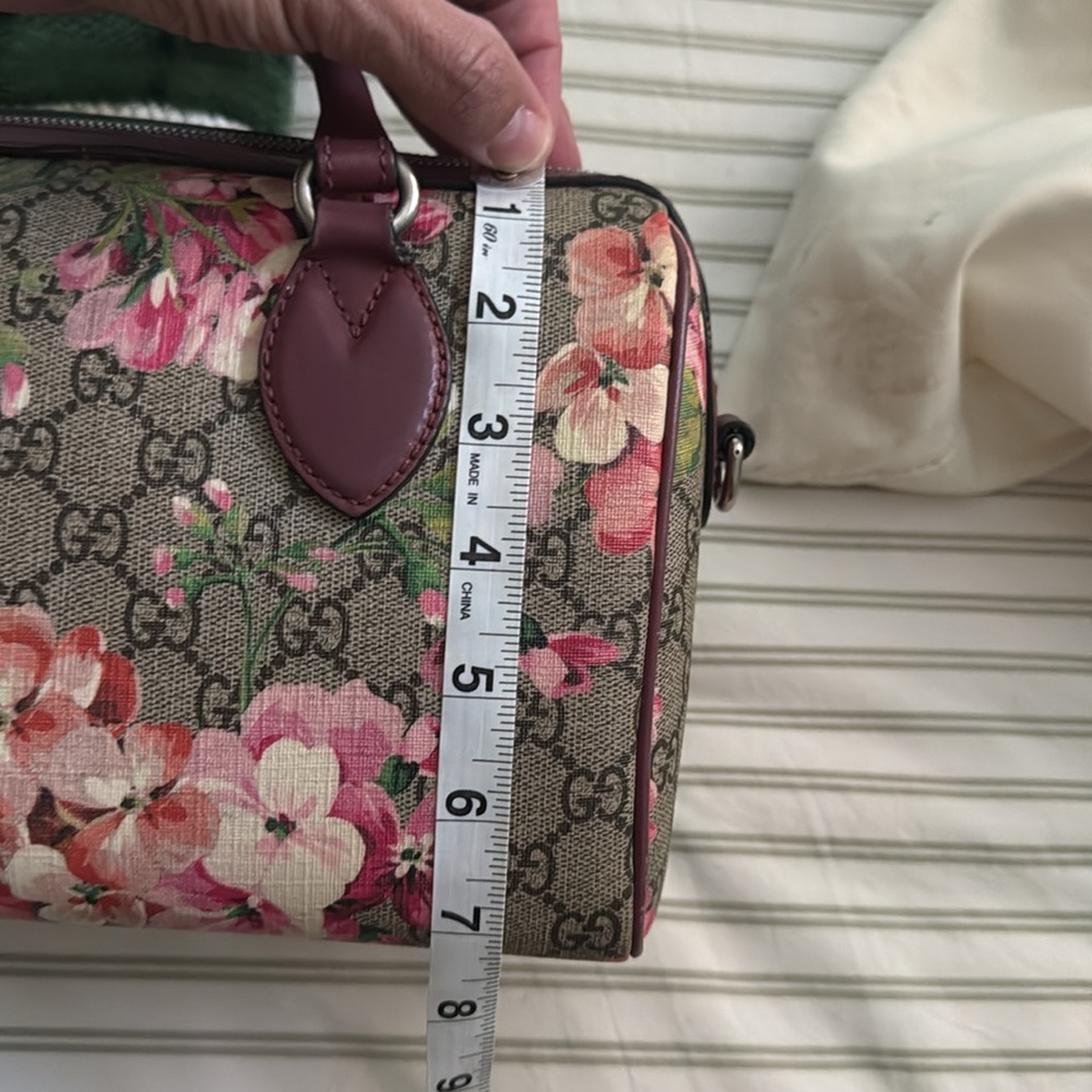 Gucci Pink and Brown Satchel with Floral Design - Picture 15 of 15